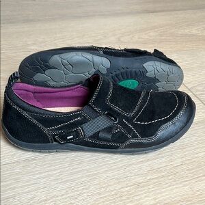 Drexlite Women’s Black Leather Sneaker Shoes With Velcro Attachment Size 10